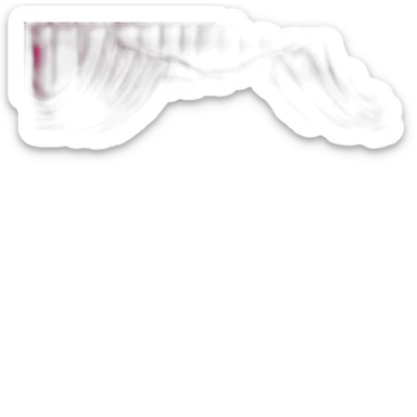 Part open pink theatre curtain sticker