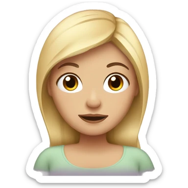 Pregnant lady with blonde hair and brown eyes  sticker