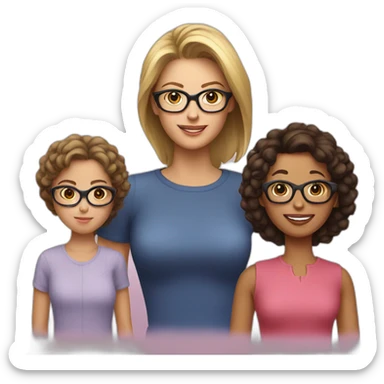 Girl with Greg hair and a mom of a Cindy with glasses sticker