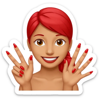 happy face with nails tapping  sticker