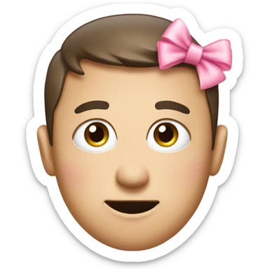 rolling eyes emoji with pink bow sticker