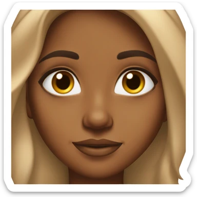 brown girl with long brown hair, luscious eyelashes, almond brown eyes, and a gold nose ring on the left side sticker