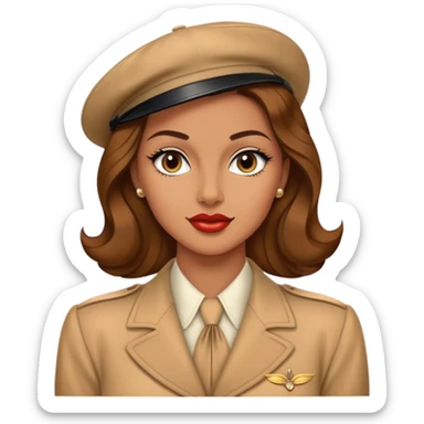 Beautiful woman in 1940’s woman fashion look sticker