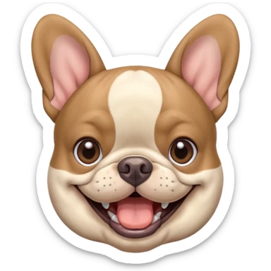 blue tan french bulldog smiling sticker