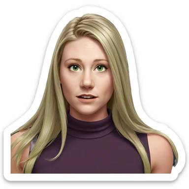 blonde girl portrait with green eyes sticker
