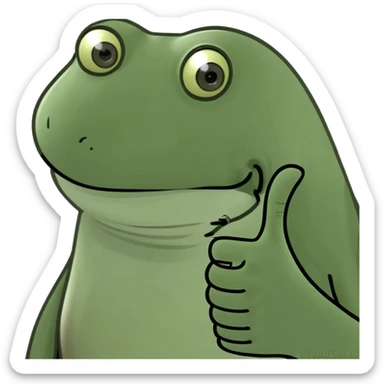 Frog with thumbs up sticker
