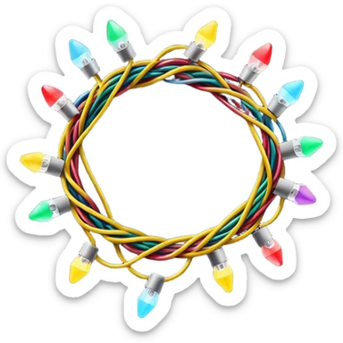 Christmas lights strand sticker
