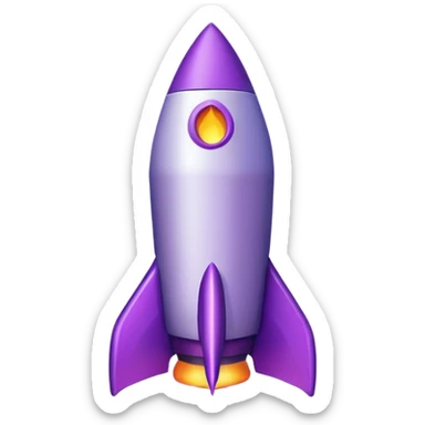 purple rocket purple flame sticker