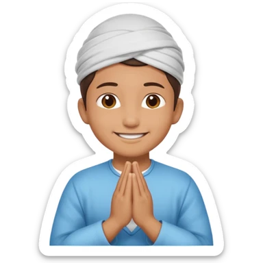 Buatkan emoticon siap pakai. Seseorang sedang sholat. sticker