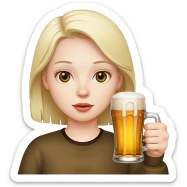 pooring beering into mouth sticker