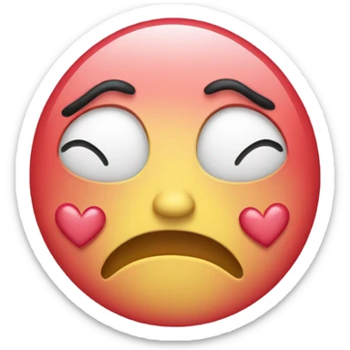Crying face with hearts on face sticker