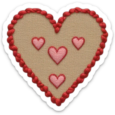 embroidery of heart sticker