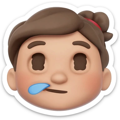 Girl Memoji IOS coupe carré qui prend son temps sticker