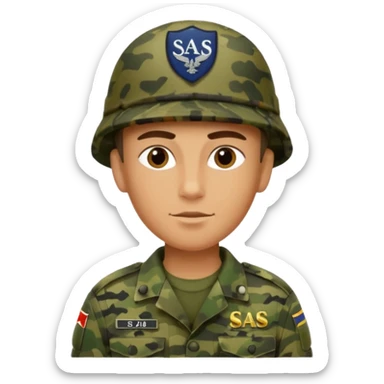 S.A.S mit salotiertem Soldaten in Tarnfarbe und den SAS Buchstaben auf der Mütze sticker