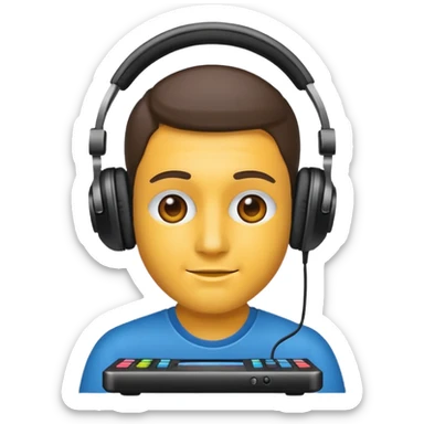 DJ with headphones sticker