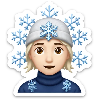 An emoji that represents the K-pop group Seventeen and also symbolizes my personal icon ❄️, along with a Seventeen-related element of your choice reflecting the group's concept." sticker