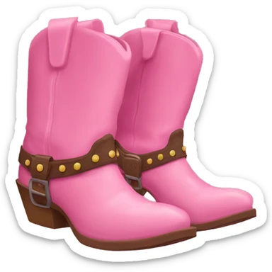 pink cowboy boot sticker