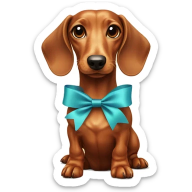 Dachshund dog with a ribbon  sticker