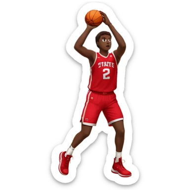 Nc state basketball player shooting a three sticker