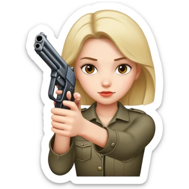Gurl with gun sticker