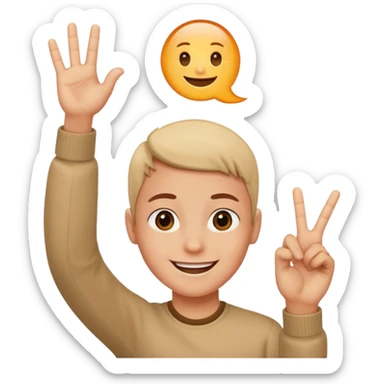 person making the 'OK' gesture above their head sticker