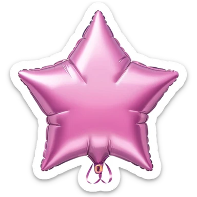 pink foil balloon star sticker