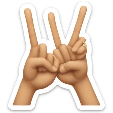 1st & 2nd fingers crossed  sticker