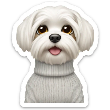 Maltese in a turtleneck sweater  sticker