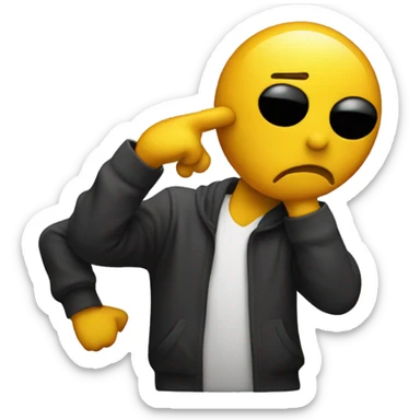 Dabbing emoji with its head dipping low sticker