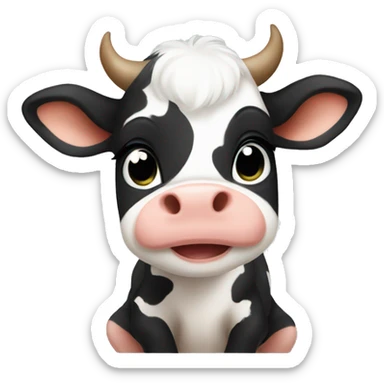 Baby cow sticker