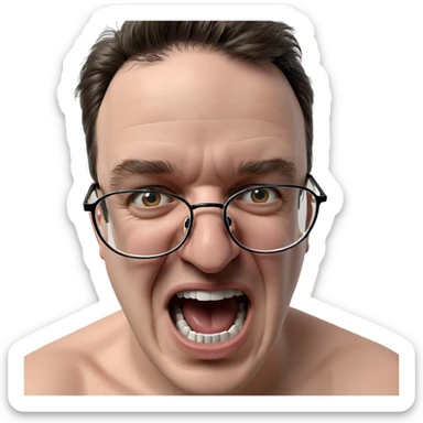 boy with glasses portrait sticker