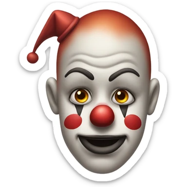 down clown face emoji with tear on cheek sticker
