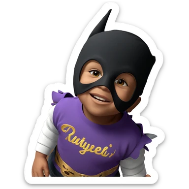 masked boy gazing at viewer sticker