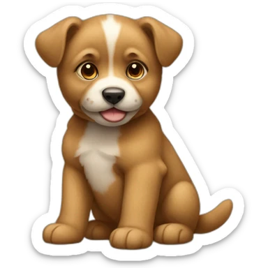 Chiot sur nounours sticker