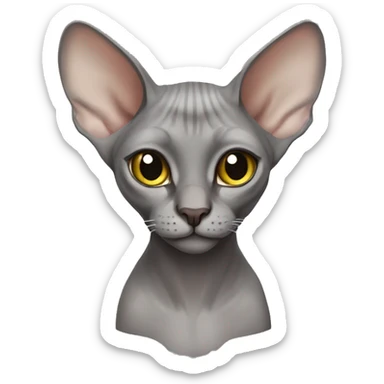 gray sphinx cat sticker