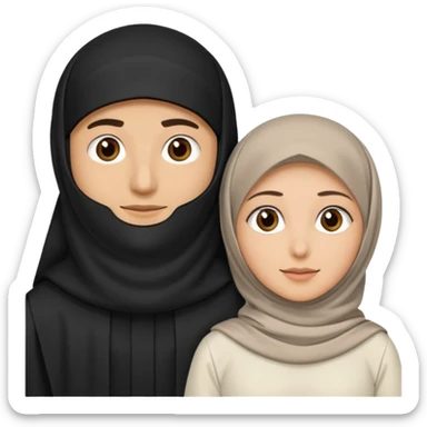 muslim couple, man in thobe woman in burka sticker