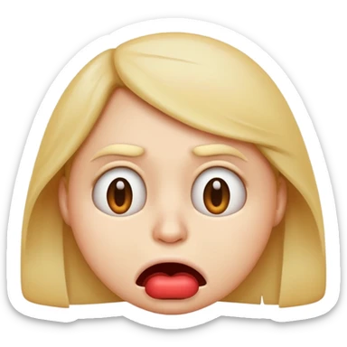 make me an emoji who looks disgusted with a lip curl sticker