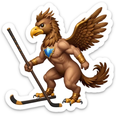 a griffin with a hockey stick sticker