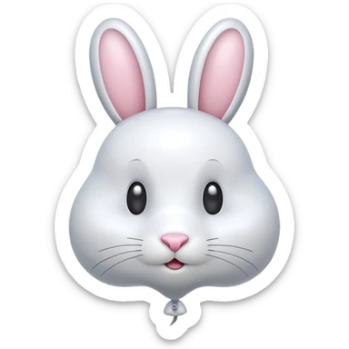 rabbit shaped flying balloons sticker