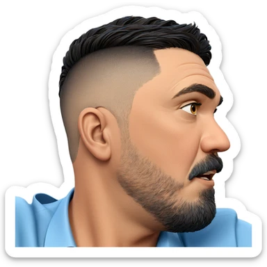 mature male portrait in blue sticker