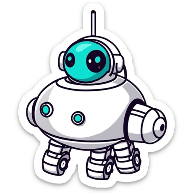 A robust, dependable robot with high-quality construction and maintenance-free design. Long-lasting robot that never needs repairs. sticker