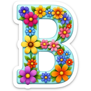 clear bold number 7 formed from a variety of colorful flowers sticker