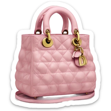 Borsa lady Dior rosa sticker
