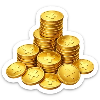a lots of coins sticker