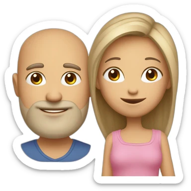 Famille papa maman 2 fille 1 garçon sticker