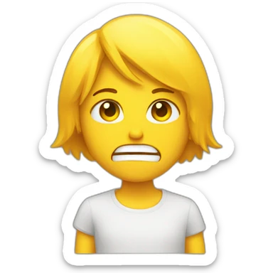 aggressive blushing emoji yellow sticker