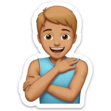 arm’s crossed choking neck laughing  sticker