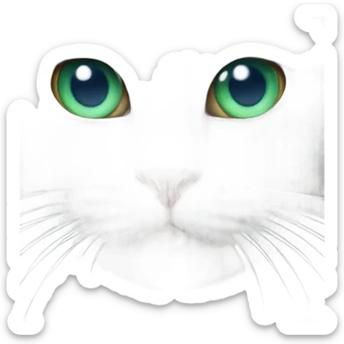 White cat with heterochromy sticker