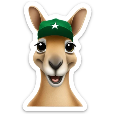 Kangaroo wearing a dallas stars hat sticker