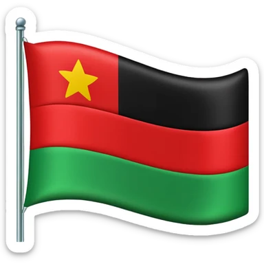red on top, black in the middle, and green bottom horizontal stripe flag sticker